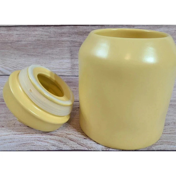 Rae Dunn TWEET JAR Canister with Lid Yellow Ceramic Farmhouse 7.5" - Picture 4 of 6